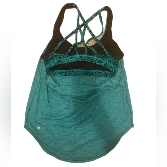 Lululemon Free To Be Serene Tank (2 In 1) Green & Black size 6 - Picture 2 of 2